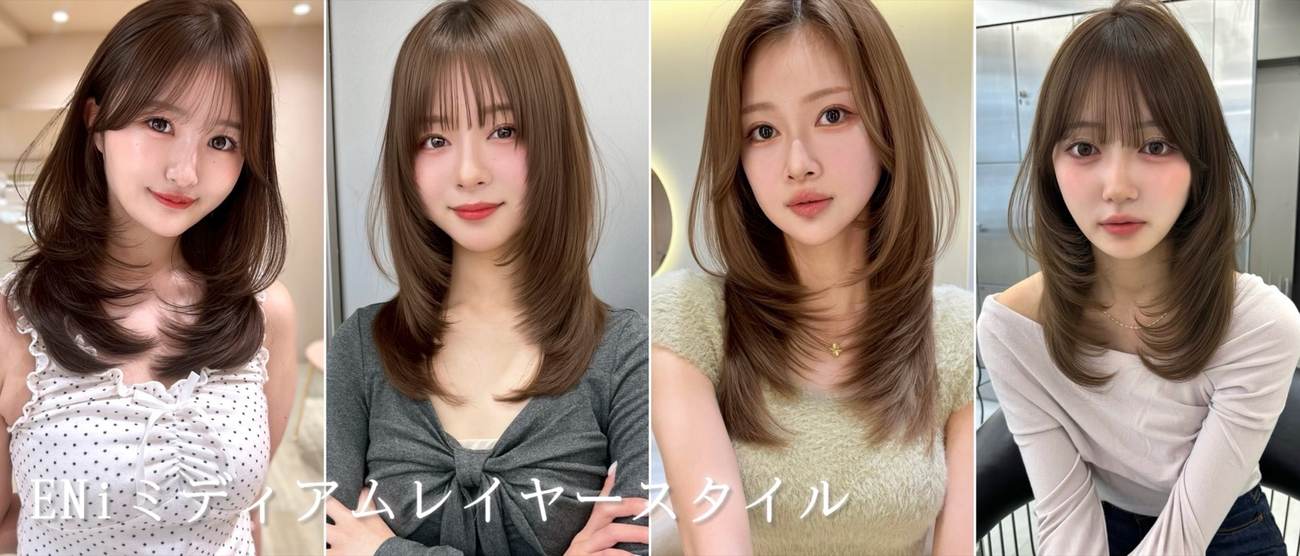 ENiのミディアムレイヤースタイル。4スタイル